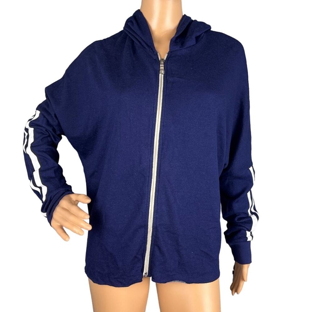 Michael Lauren Sullivan Hoodie Blue White SZ M NWT Athleisure Relaxed Oversized - Picture 2 of 11